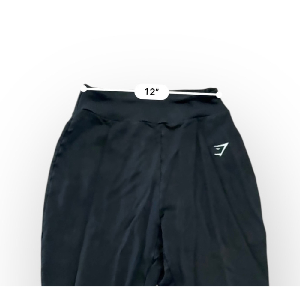 Gymshark Women’s Black Ruched Ankle Joggers Pants High Rise Drawstring Sz M - Picture 5 of 8